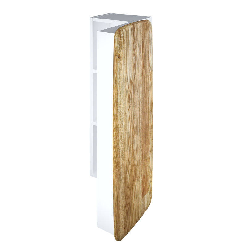 Khandare Bathroom Cabinet, Right, Alpine White/Natural Oak Wood/Grey