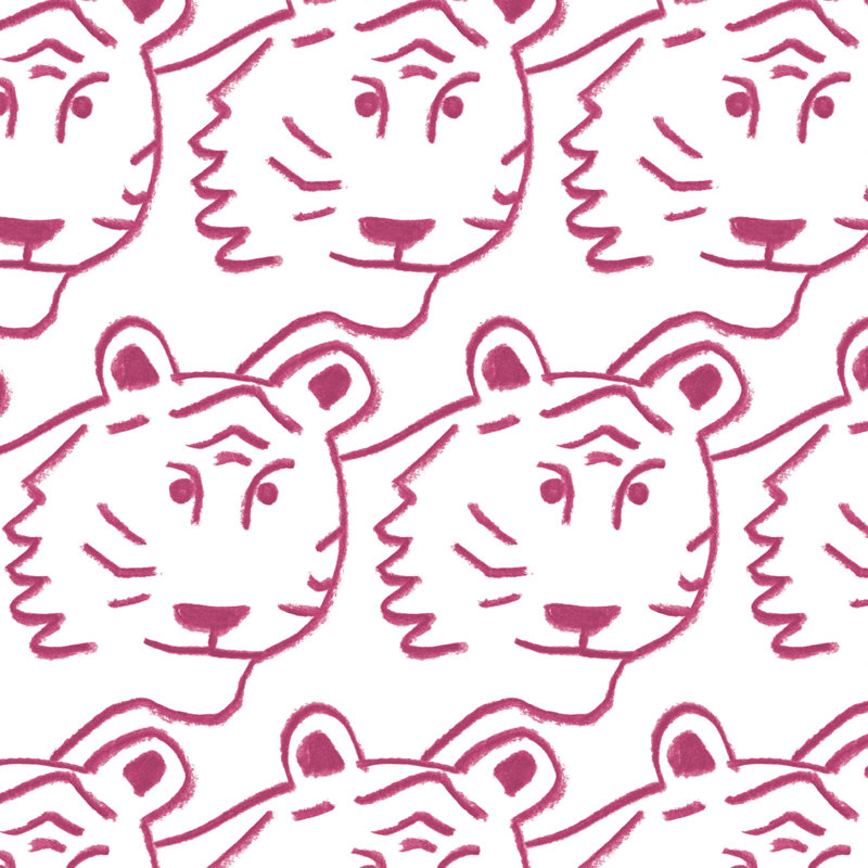 Tigres pour enfants! Carreau de papier peint auto-adhésif L 10 pi x l 25 po, Autocollant, Peel & Stick