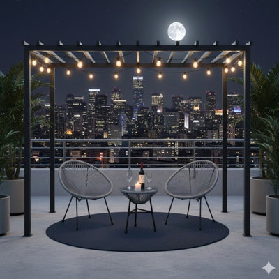 3-Piece Acapulco Wicker Patio Bistro Set With 2 Gray Chairs & Glass Table