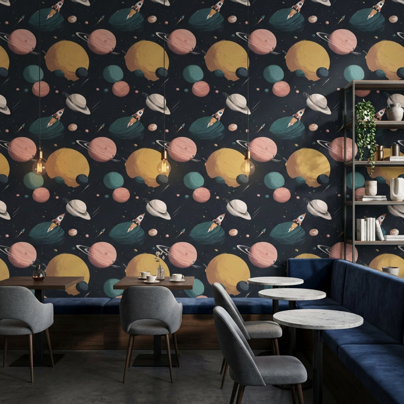 Papier peint mural fusées spatiales Space, Non tissé, non collé
