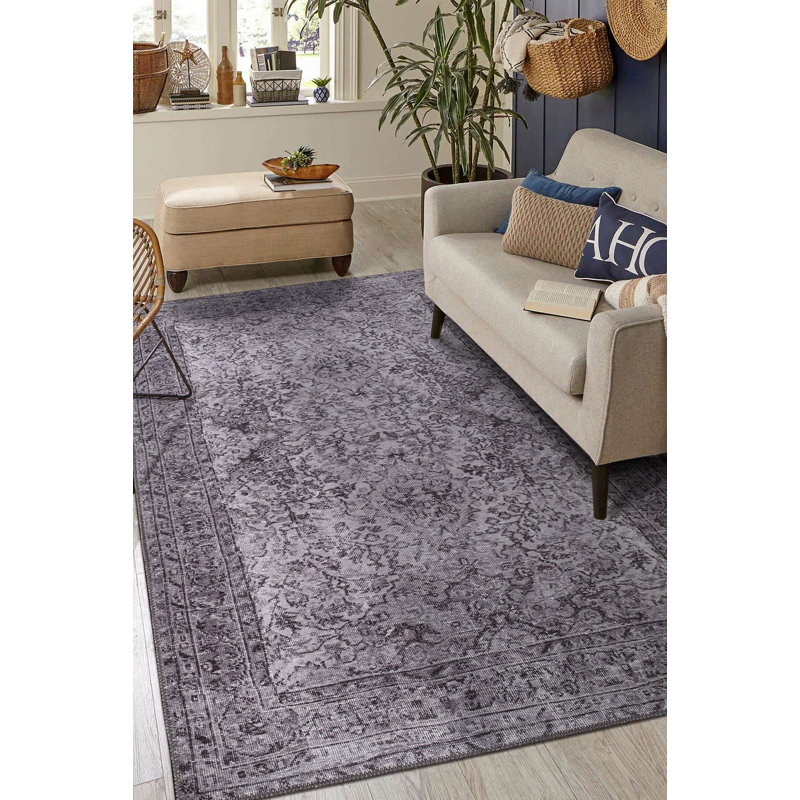 Luxurious Grey Carpet (2.5 x 7.5 ft), 100% Polyester, 1850 g/m², Pile Height: 0.2 in | Eco-Friendly Recycled Poly Cotton Underside | Durable Machine Carpet, Ideal for Living Rooms & Bedrooms, Stylish & Soft