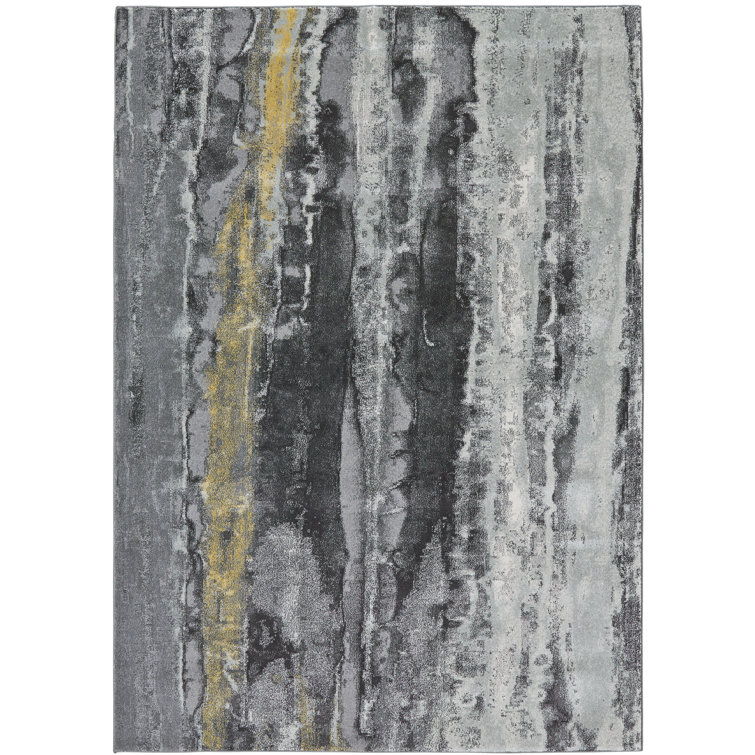 Tapis abstrait gris Arata