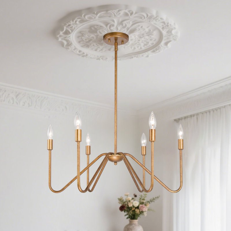 Lustre empire 6 lumières Xavieyah, Bronze antique