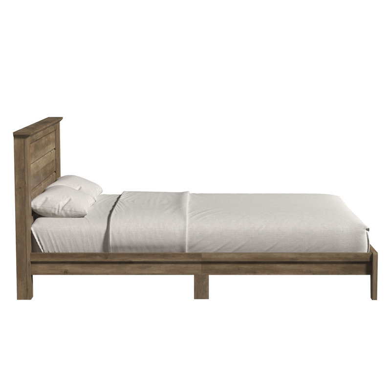 Walter Contemporary 66.1'' W Platform Queen Bed with Headboard, Brown, Queen