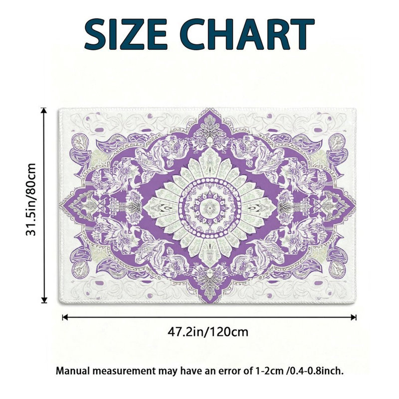 Tapis mauve à motif de médaillon 47 po x 31 po pour hall d'entrée