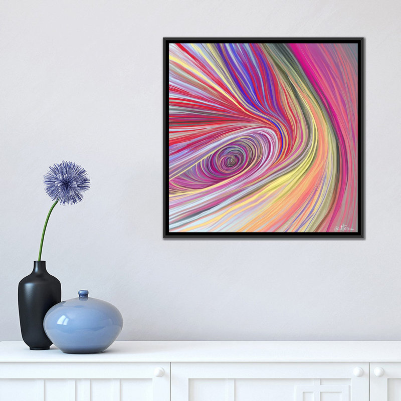« pure abstract bis », impression sur toile tendue, Toile encadrée noire, Pas de tapis, H 18 po x l 18 po x P 1,5 po