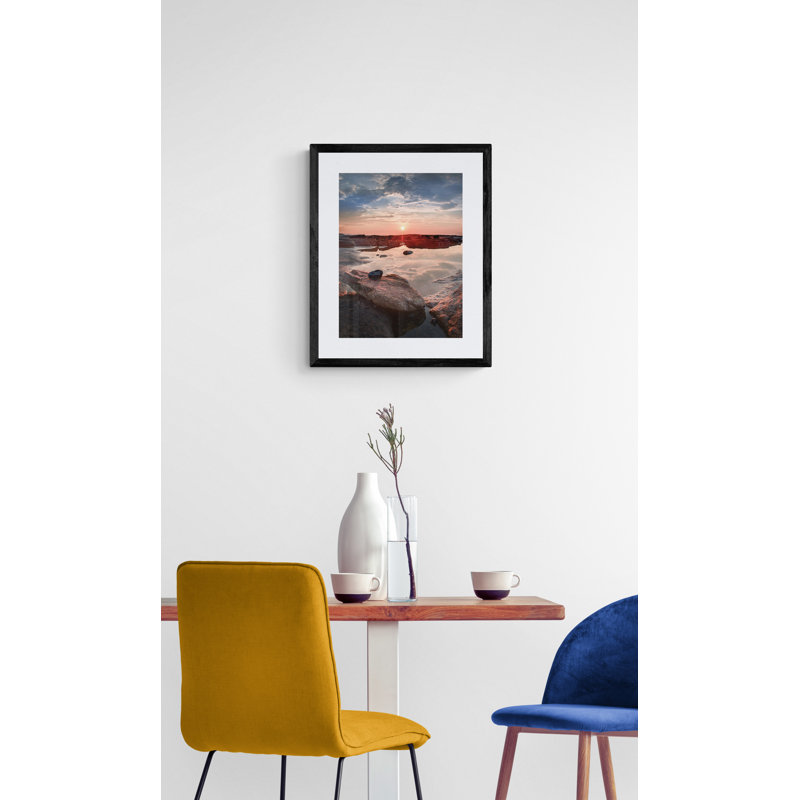 Acadia Sunrise Print by Scott Wurzel, Black Framed Canvas, 33" H x 25" W