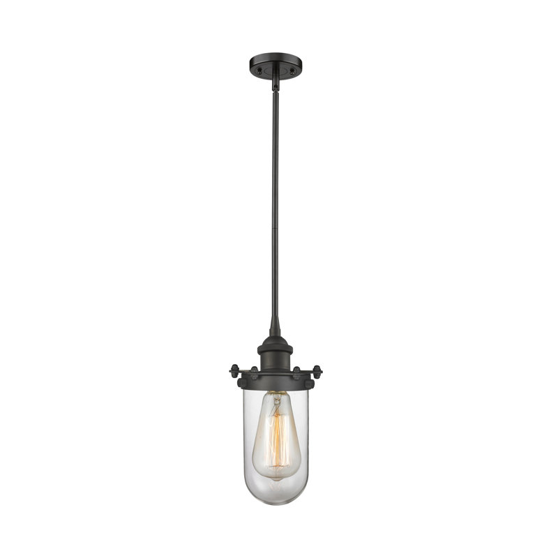 Luminaire suspendu à 1 lumière Calixta, Bronze huilé, H 40 po x l 6 po x P 6 po, Transparent