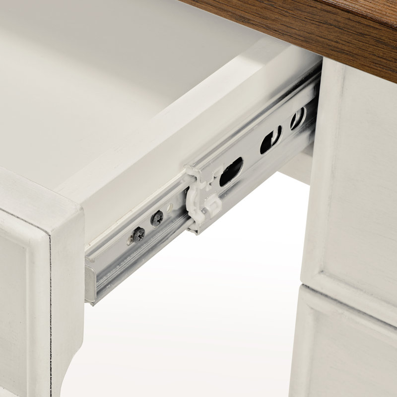 Ensemble de bureau d'écriture Modern Farmhouse et chaise de travail rétro en similicuir brun