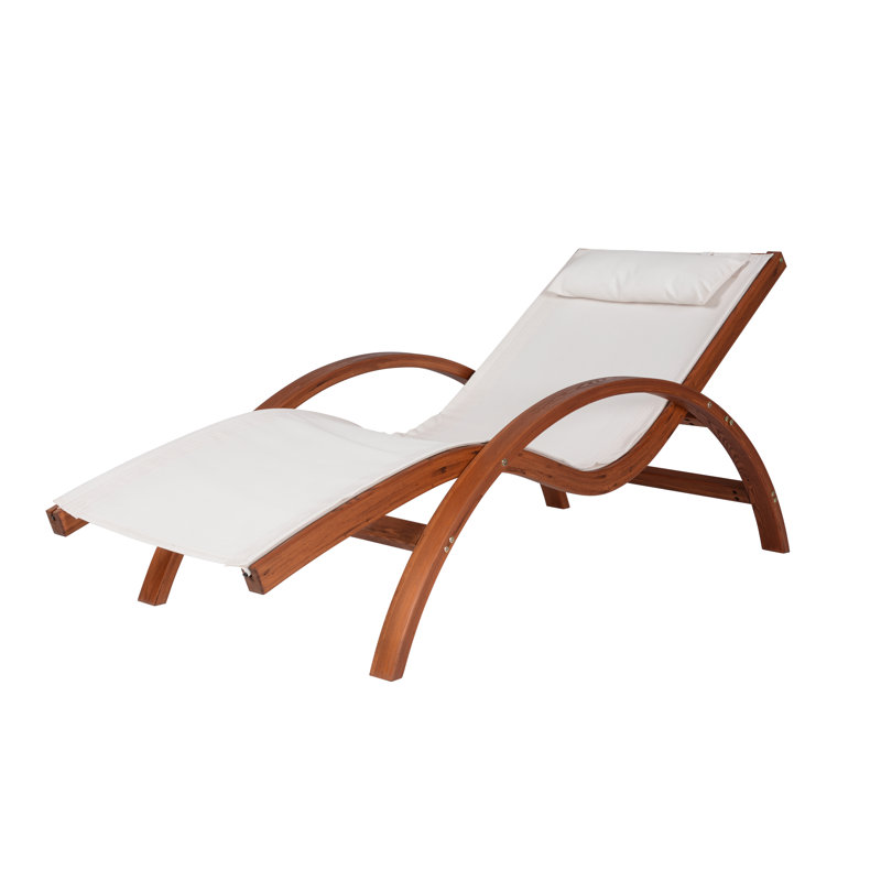 Musawwir Outdoor Wood Chaise Lounge