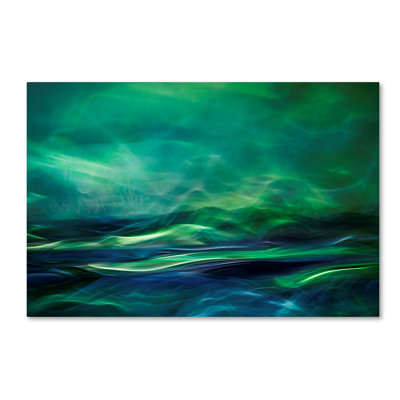 Art mural sur toile tendue «Northern Lights» pour décoration de salon, de chambre à coucher ou de bureau - 30 x 47
