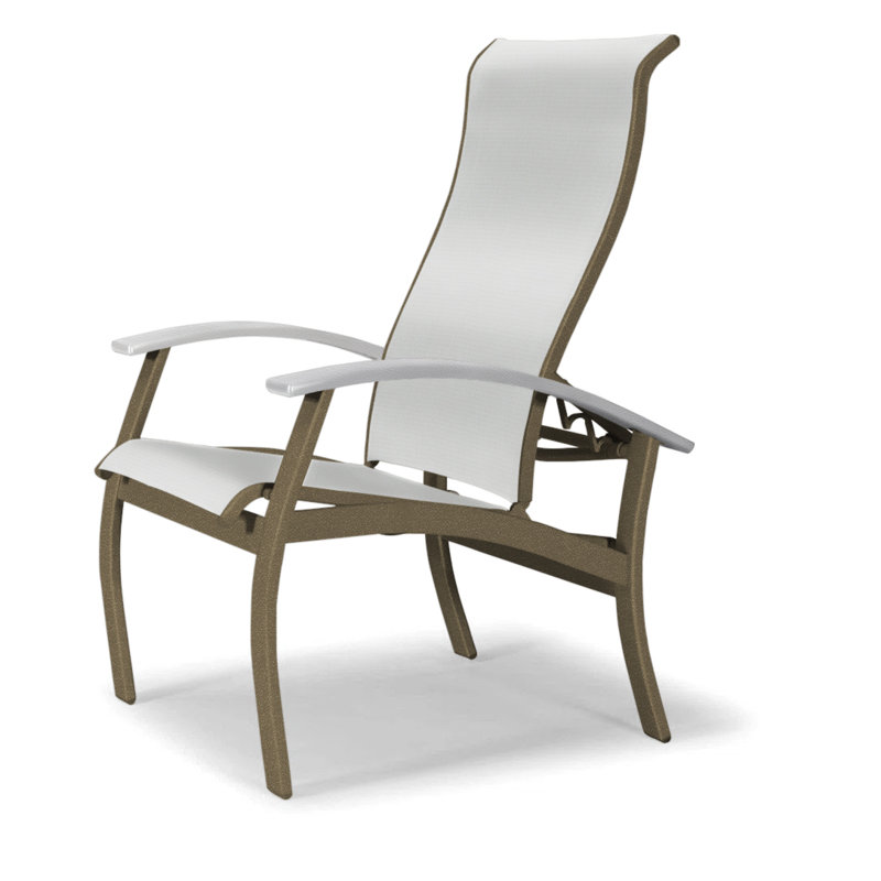 Chaise de patio Askar, Bois de plage texturé, Blanc, Blanc 6D Sunbrella®