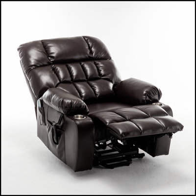 Fauteuil relevable pour les grands et les grands avec chaleur, massage, poches, porte-gobelets et télécommandes doubles: confort et soutien pour les jambes qui dérangent