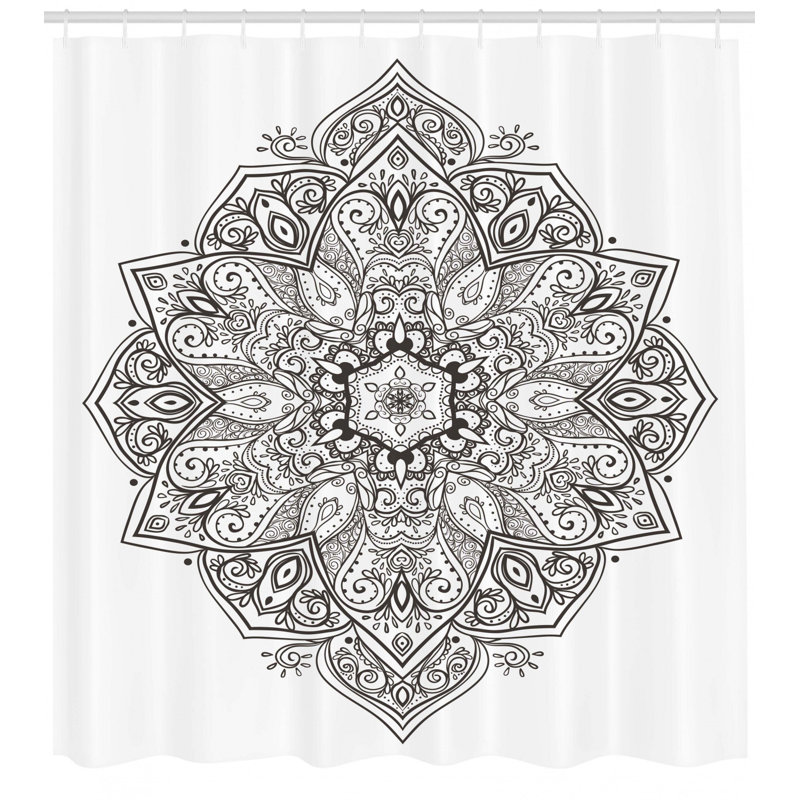 Shower Curtain with Hooks Included, 69" H x 105" W