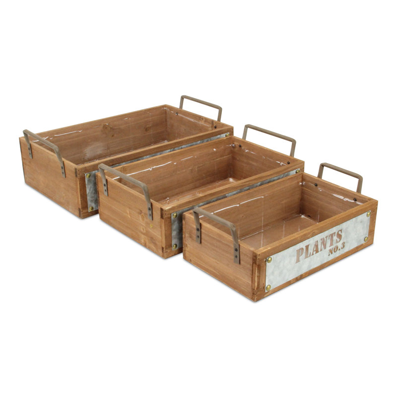 Gracie Oaks Solid Wood Crate