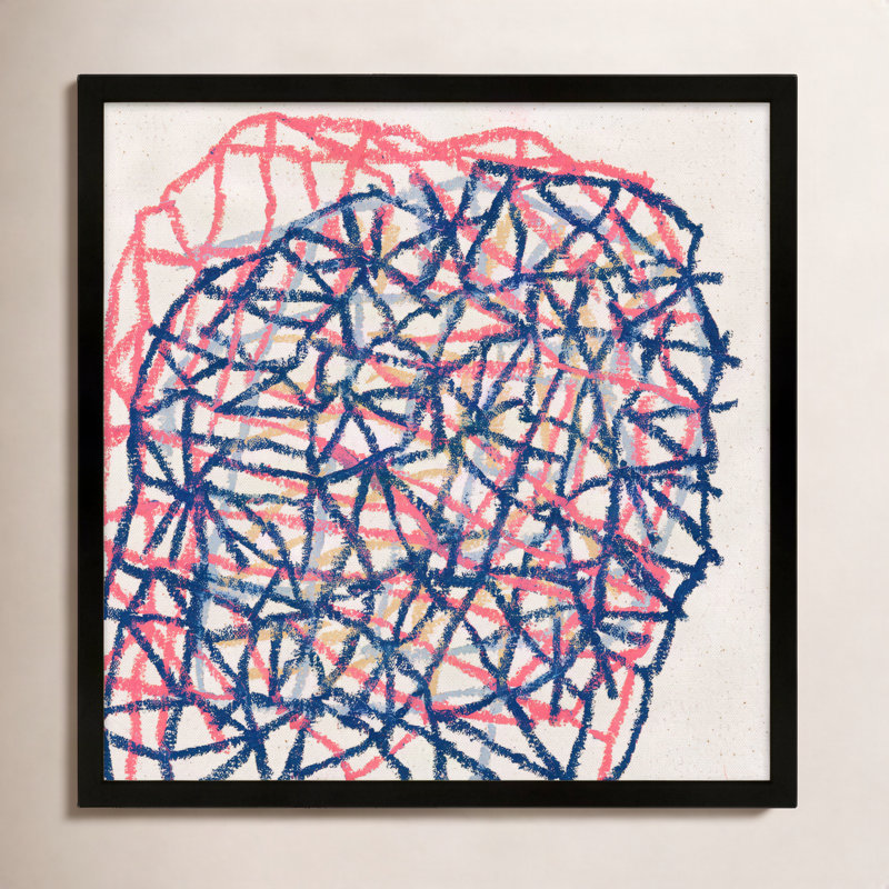 Pink Tangle Print by Stephanie Dennis, 20" H x 20" W  x 1.25" D, Black