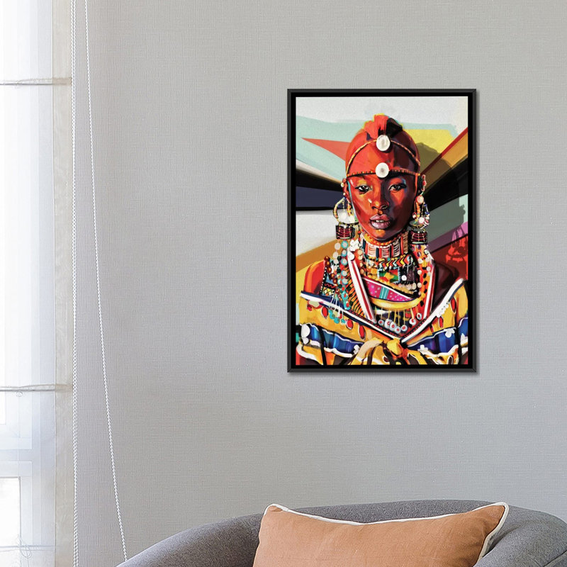 «Kenya», impression sur toile, H 26 po x l 18 po x P 1,5 po, Toile avec cadre noir, Pas de tapis