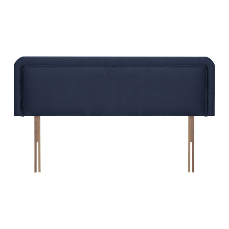 Wile Upholstered Headboard, Single (3'), Velvet, Navy