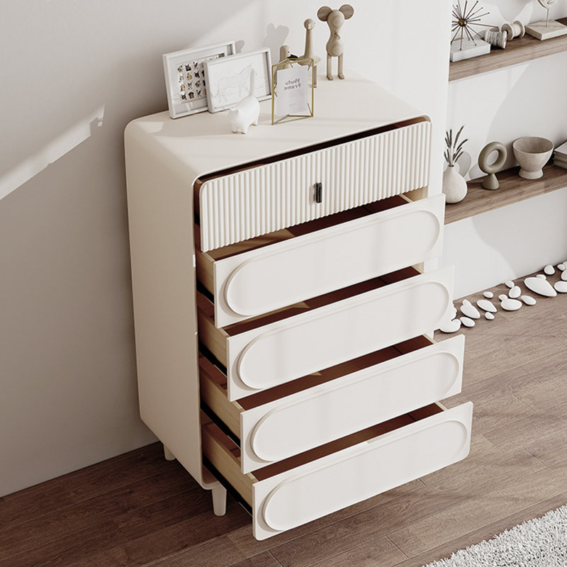 Cream style simple solid wood storage