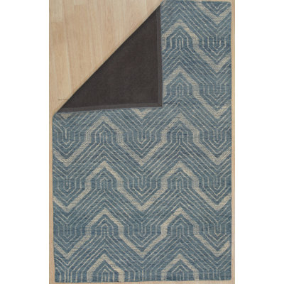Barnhill Blue Hand Tufted Wool Area Rug