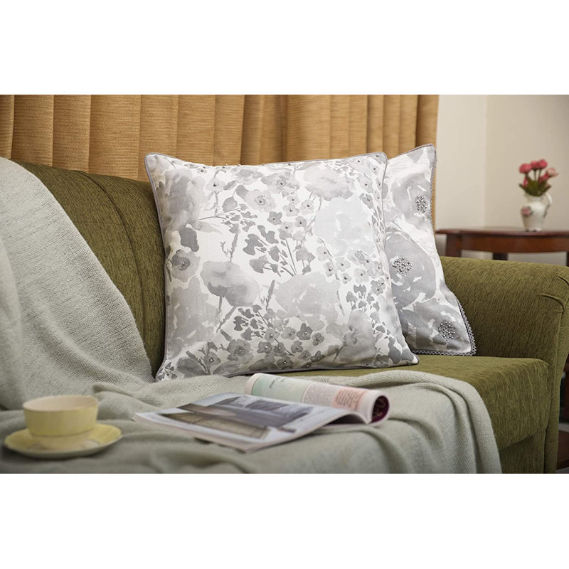 Rectangular Cushion Cover, Off white and Grey