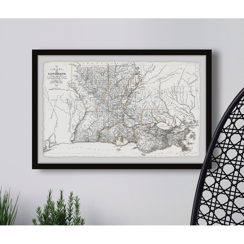 Louisiana State Outline - cadre photo, H 8 po x l 12 po x P 1,5 po