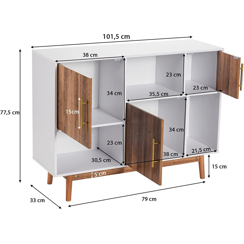 Tira 102cm Solid Wood Sideboard