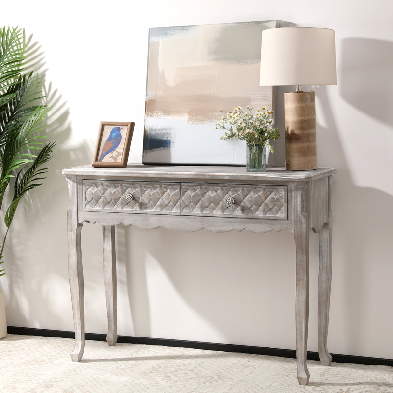 Tramia 42" Console Table With 2 Drawers, Gray