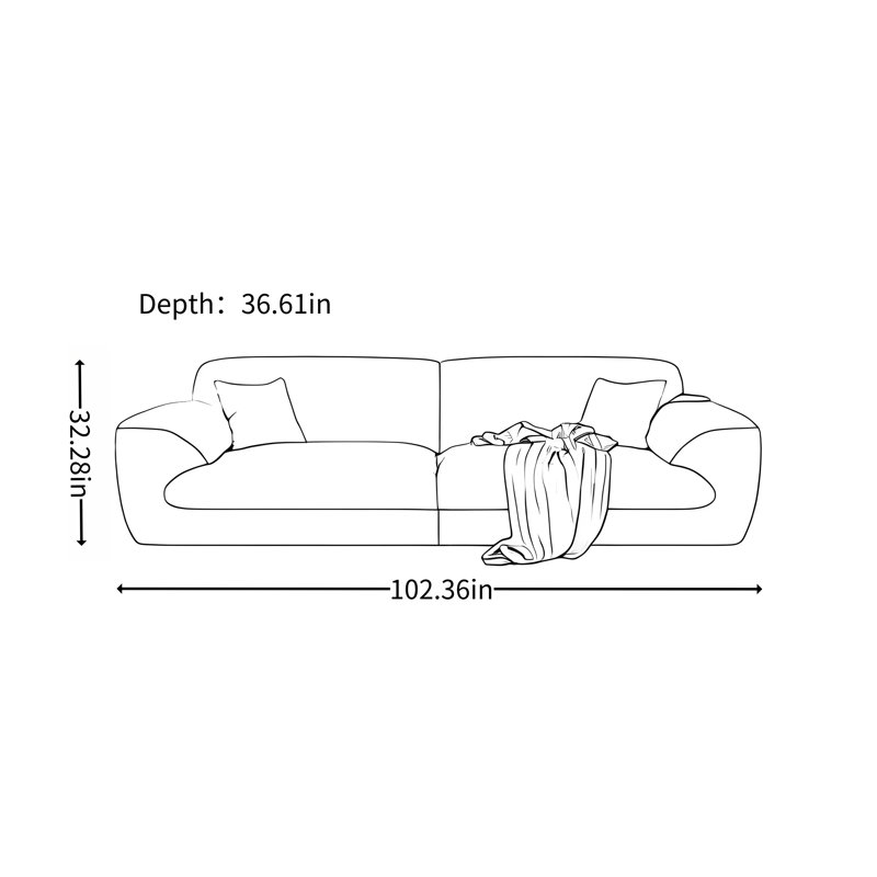 Cloud Flannelette Living Room Sofa