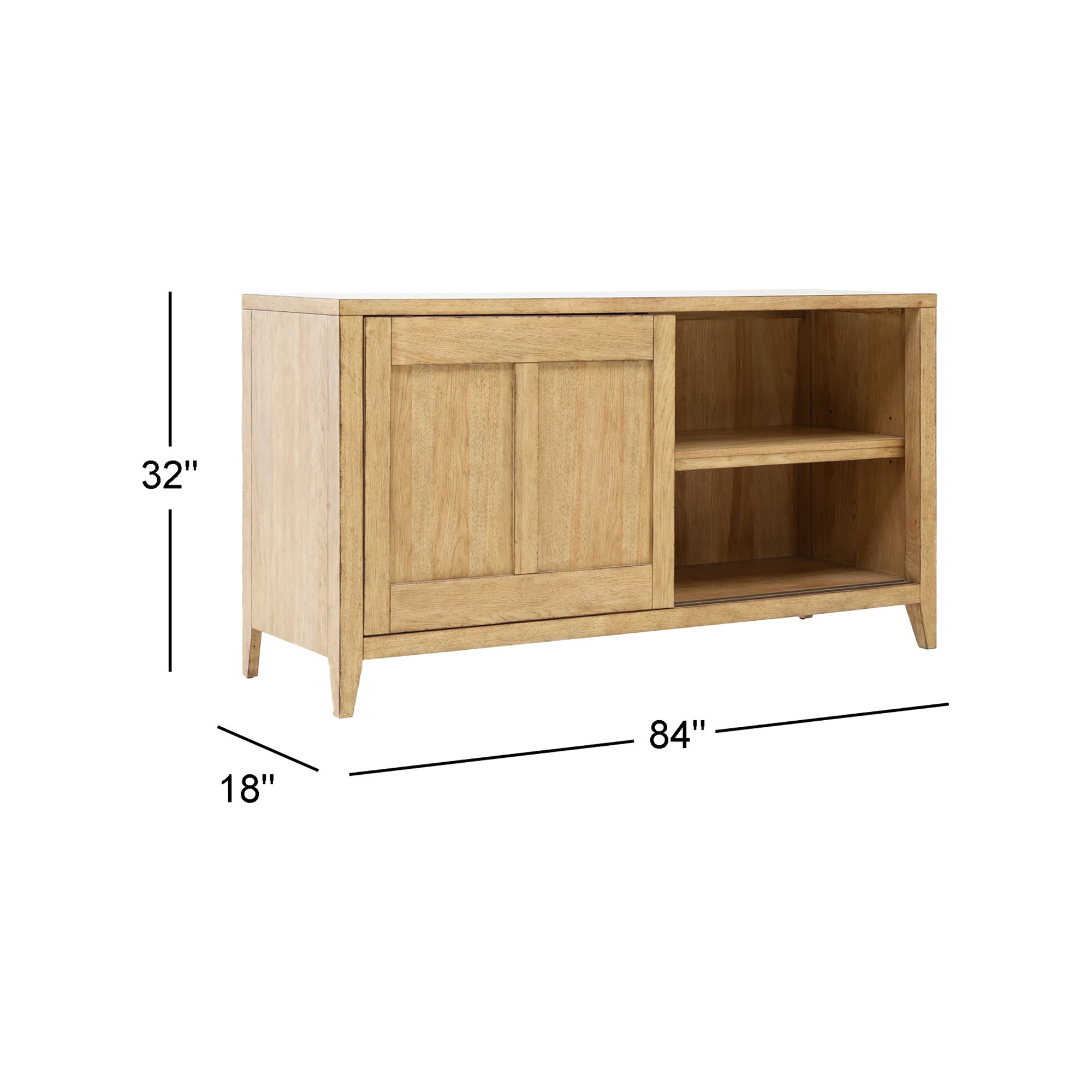 Mya 2 Door Sideboard , Natural, 32"H x 84"W x 18"D