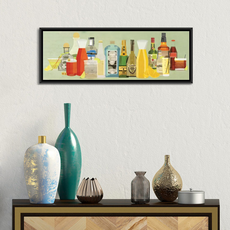 Classic Cocktail Pano, art mural sur toile tendue, H 12 po x l 36 po x 1,5 po, Toile tendue