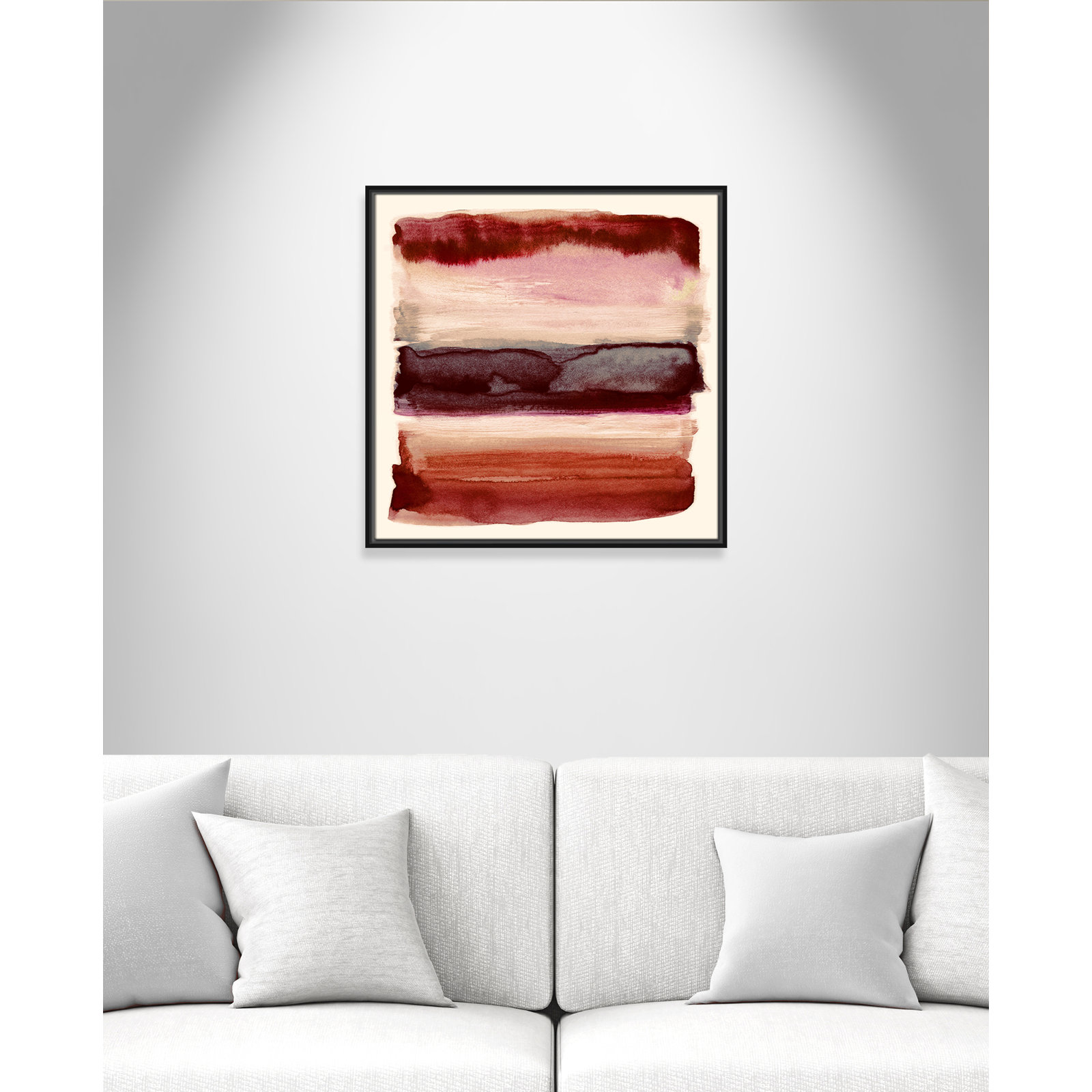 Burgundy Sky II Print by Nan, 25.5" H x 25.5" W, Black