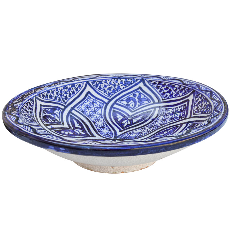 Grande assiette décorative en céramique à motif mauresque de la fin du 19e siècle