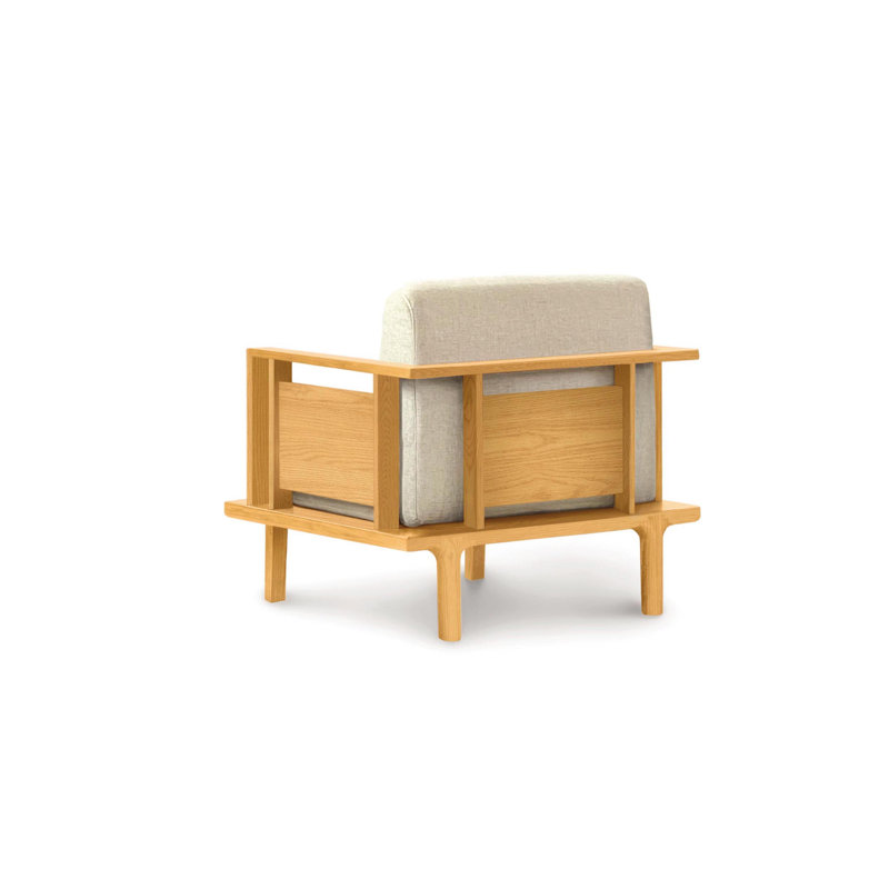 Sierra Armchair, Natural Cherry, Wooly Light Smoke Polyester