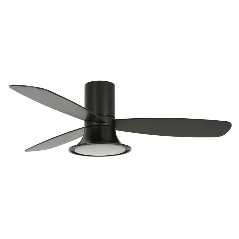 Haracha 132cm Ceiling Fan with Light Kit, Black, Black