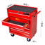Rangement pour outils à 5 tiroirs Garage avec système de verrouillage et roulettes pivotantes - Acier rouge pour verrou d'armoire et thermolaqué-1272079509