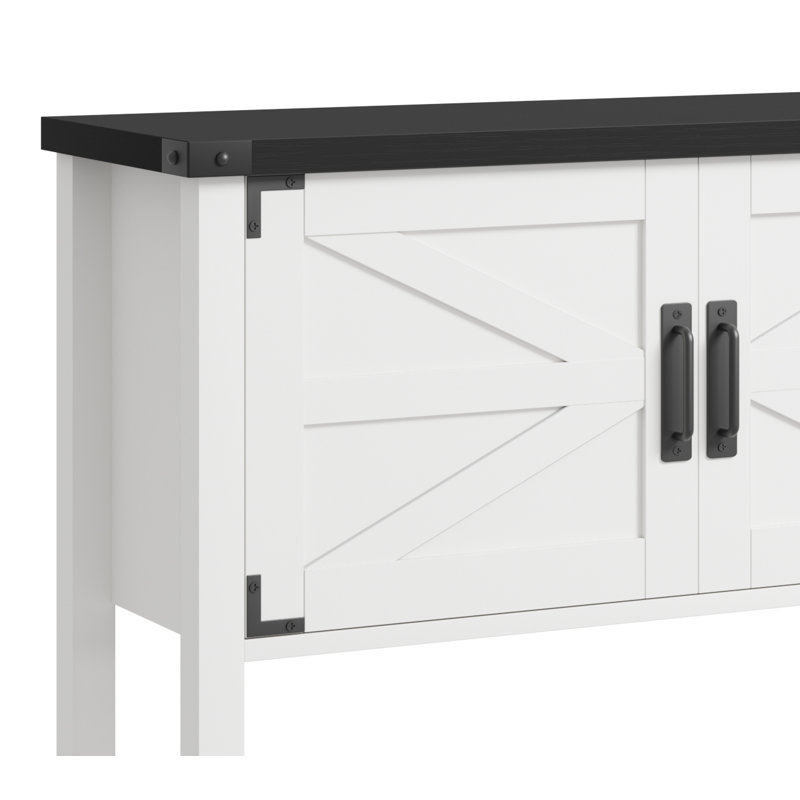 Jiaxin 31.5'' Console Table, White, Black
