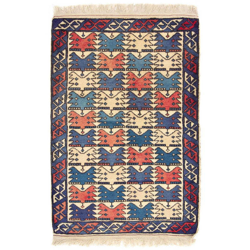Rectangle 81 cm x 116 cm Oriental Wool Hand Woven Area Rug