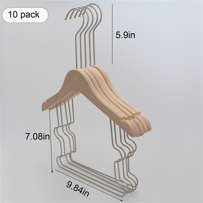 Ensemble compact de cintre compact en bois massif (petite taille), 10