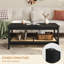 Ensemble de salon 2 pièces en rotin, meuble télé de 62 po et table basse, console de rangement de style ferme-370226852