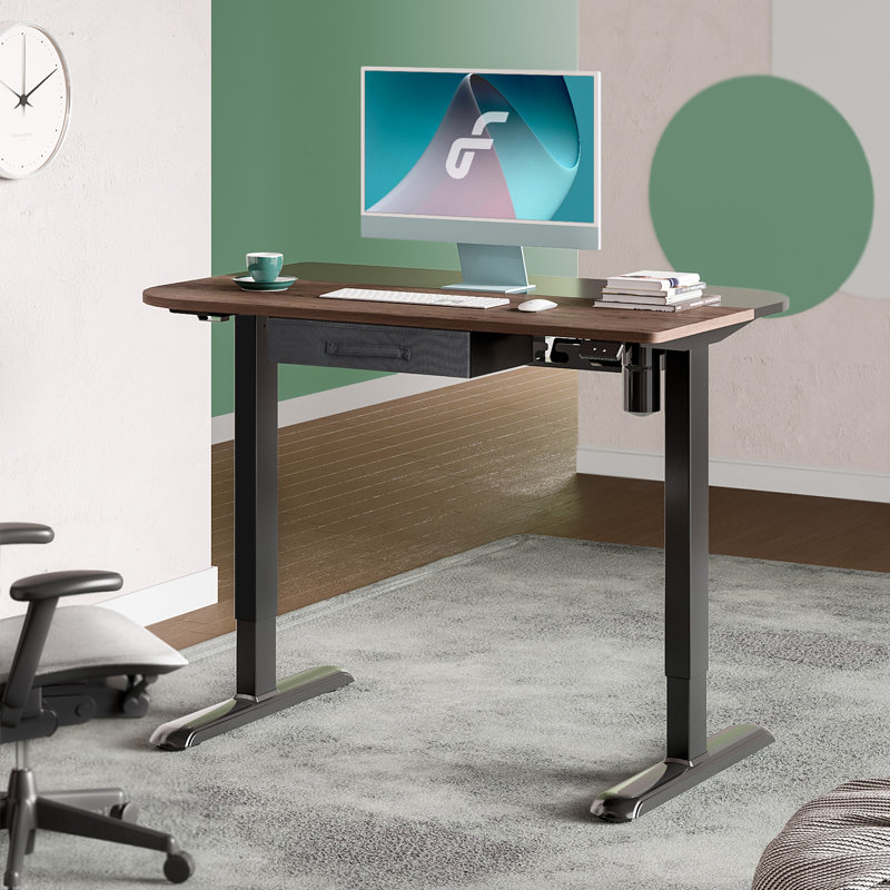 Bureau pour travailler debout à hauteur réglable, Brun