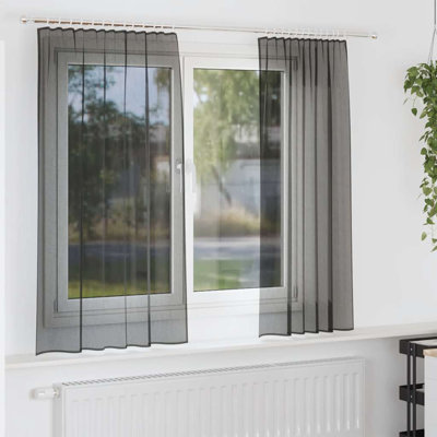 Voile Curtains With Rod Pockets 2 Pcs