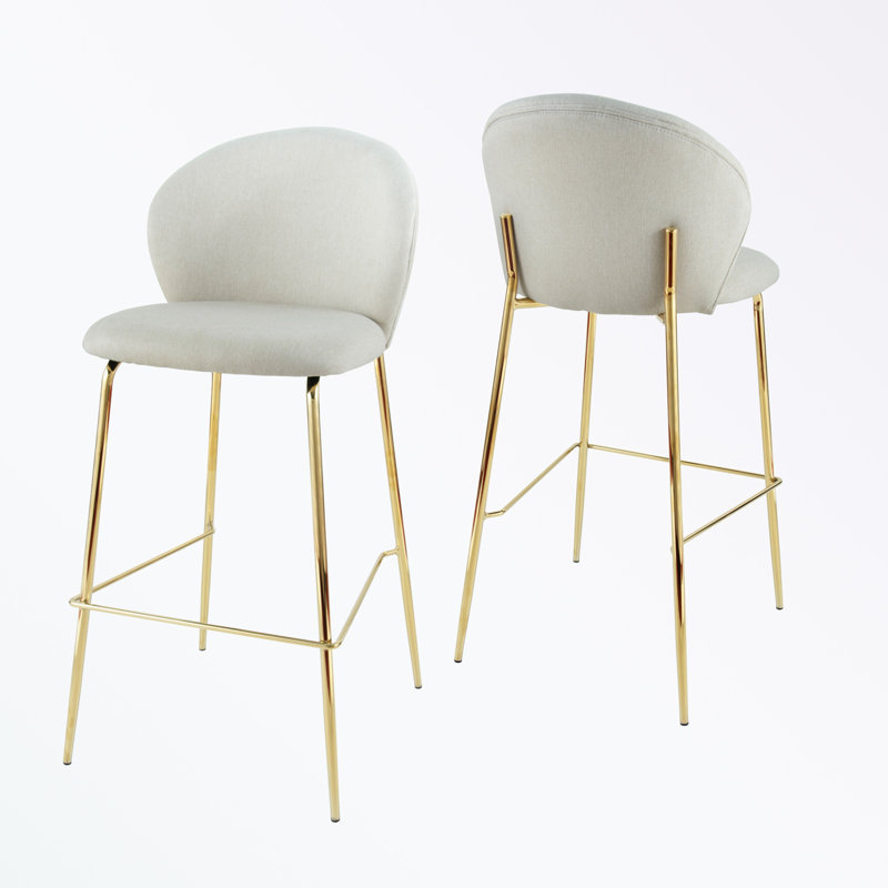 Ensemble de 2 tabourets de bar à structure métallique avec coussin moelleux