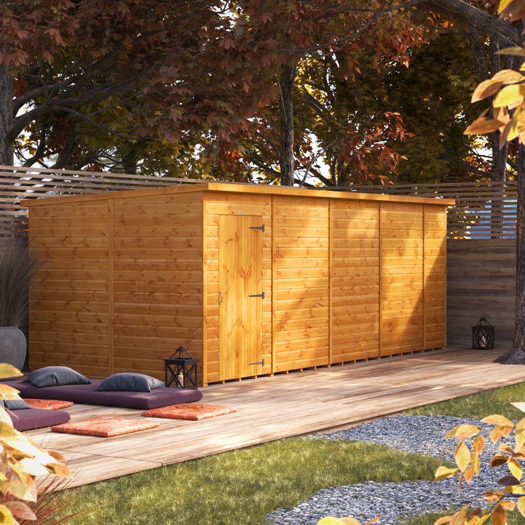 Powersheds 18 x 8ft Timber Tongue & Groove Windowless Pent Garden Shed