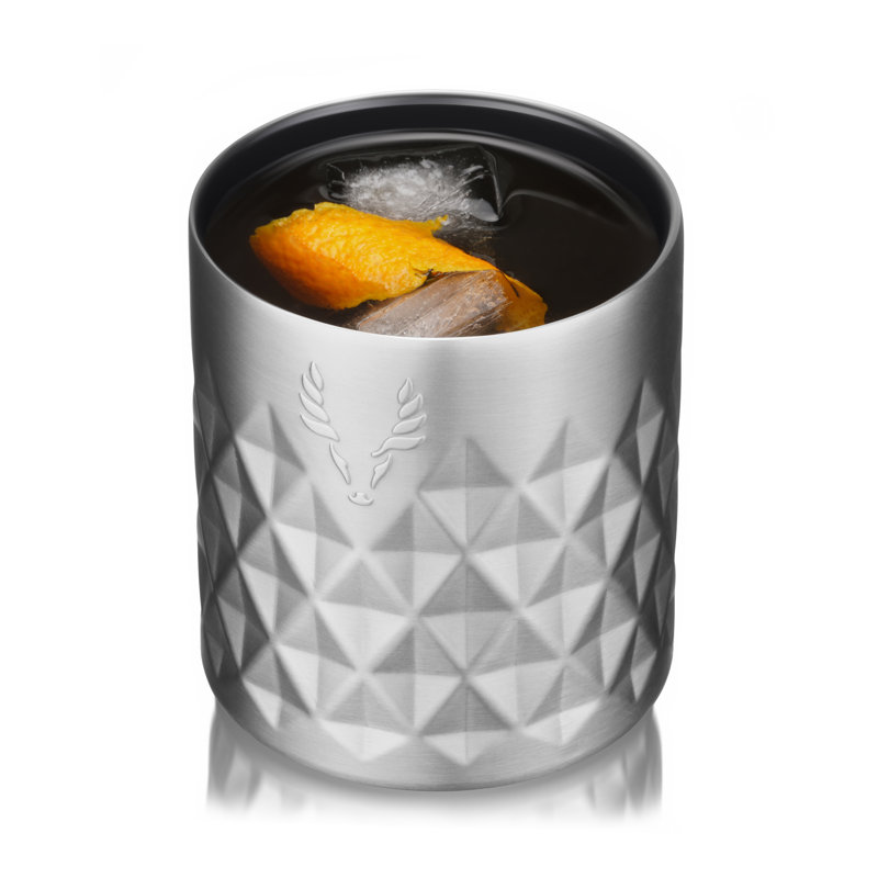 Paragon Stainless Steel Rocks Tumbler in Platinum, Silver
