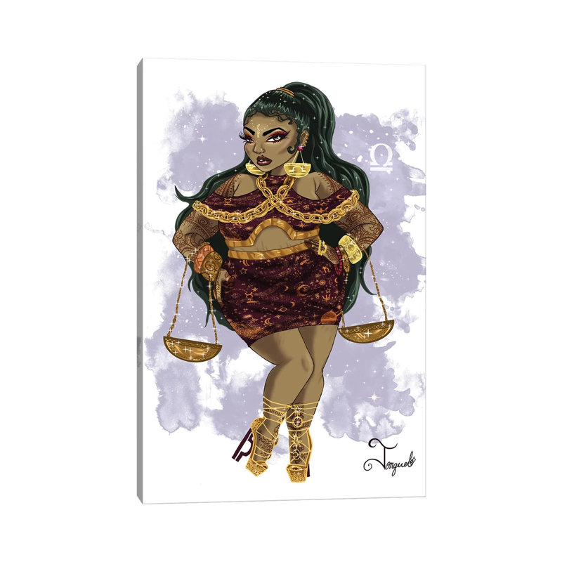 Libra par Jonquel Art - Toile tendue avec châssis, estampe numérique sur toile tendue, H 12 po x l 8 po x P 0,75 po