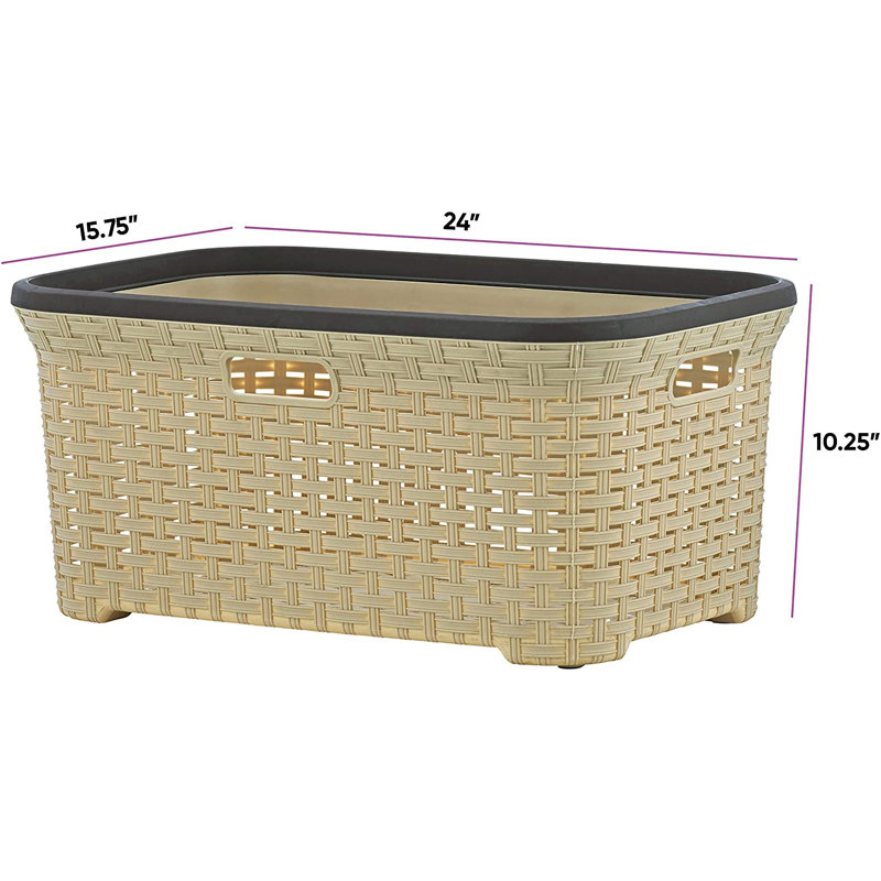 Ensemble de buanderie en osier 2 pièces, Beige
