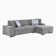 Odesser  115"W 2-Piece Chenille Sectional Sofa Sleeper with Chaise