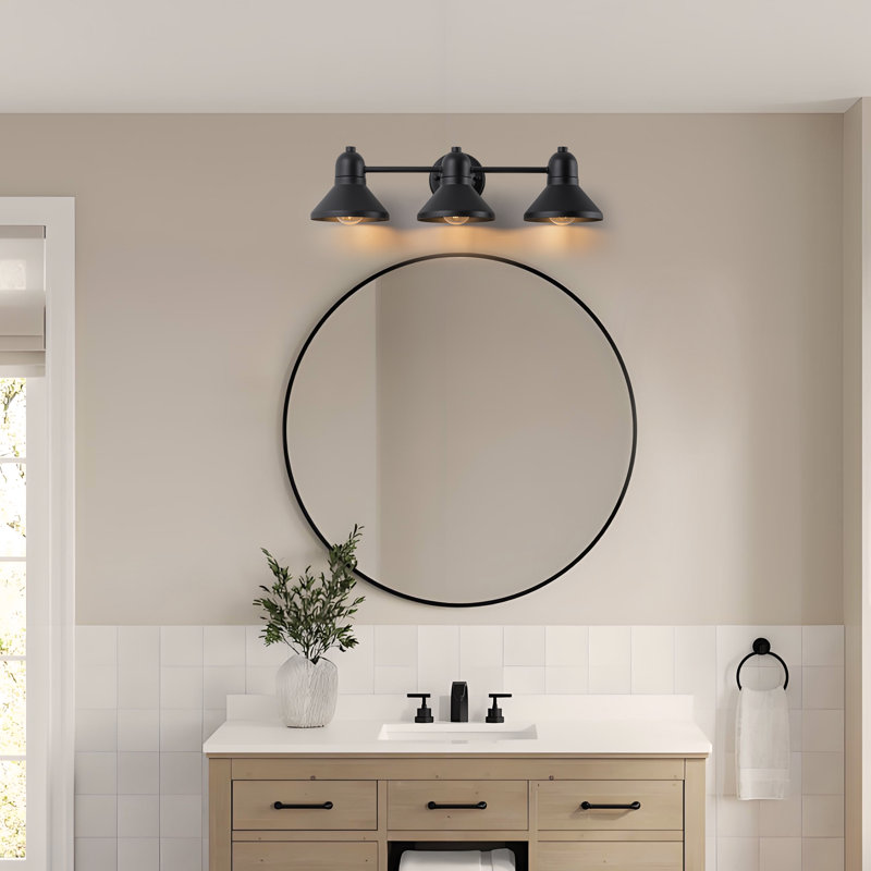 Éclairage pour salle de bain 23,5 po à revêtement en poudre 3 lumières