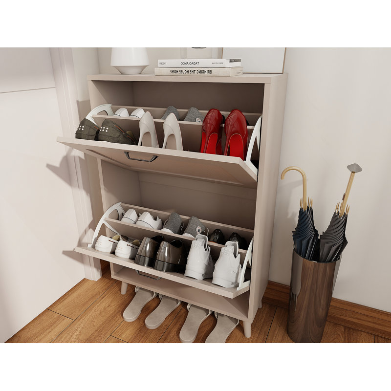Range-chaussures à 2 niveaux pour le vestibule - un organisateur de rangement pour chaussures stable, spacieux et facile d'accès pouvant contenir jusqu'à 12 paires